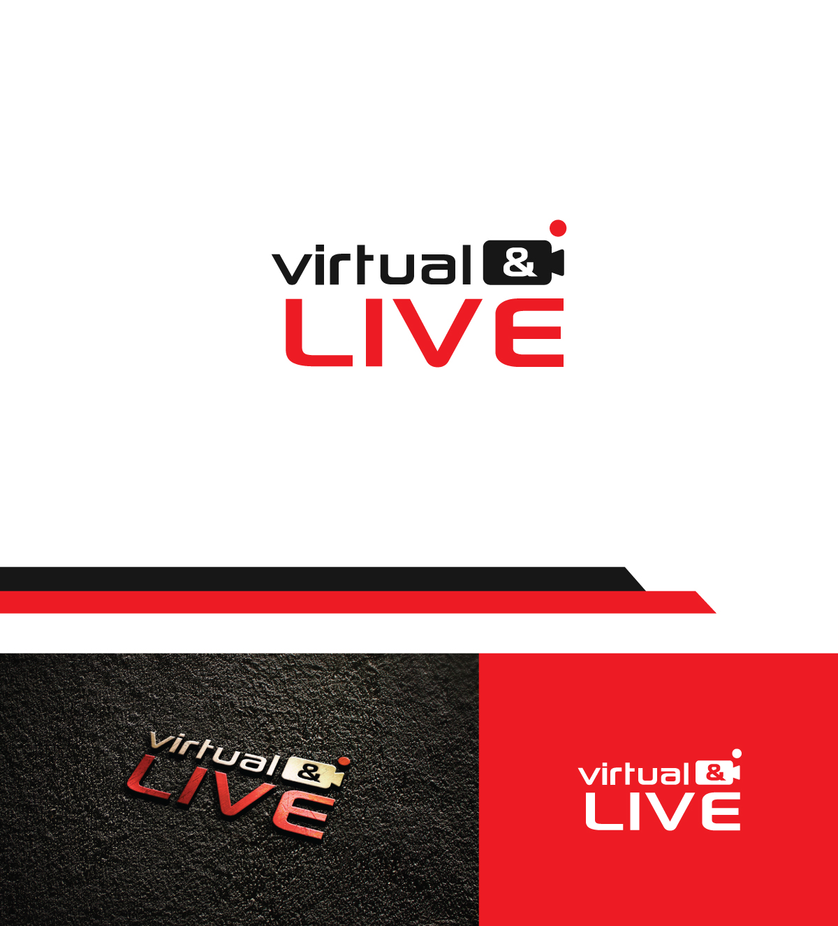 Logo Design by Fat Bat Man for virtual & LIVE Show GmbH | Design #26746751
