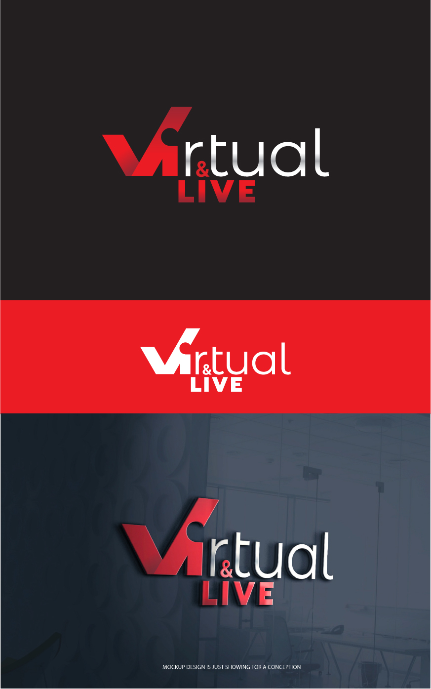 Logo Design by somani for virtual & LIVE Show GmbH | Design #26746288