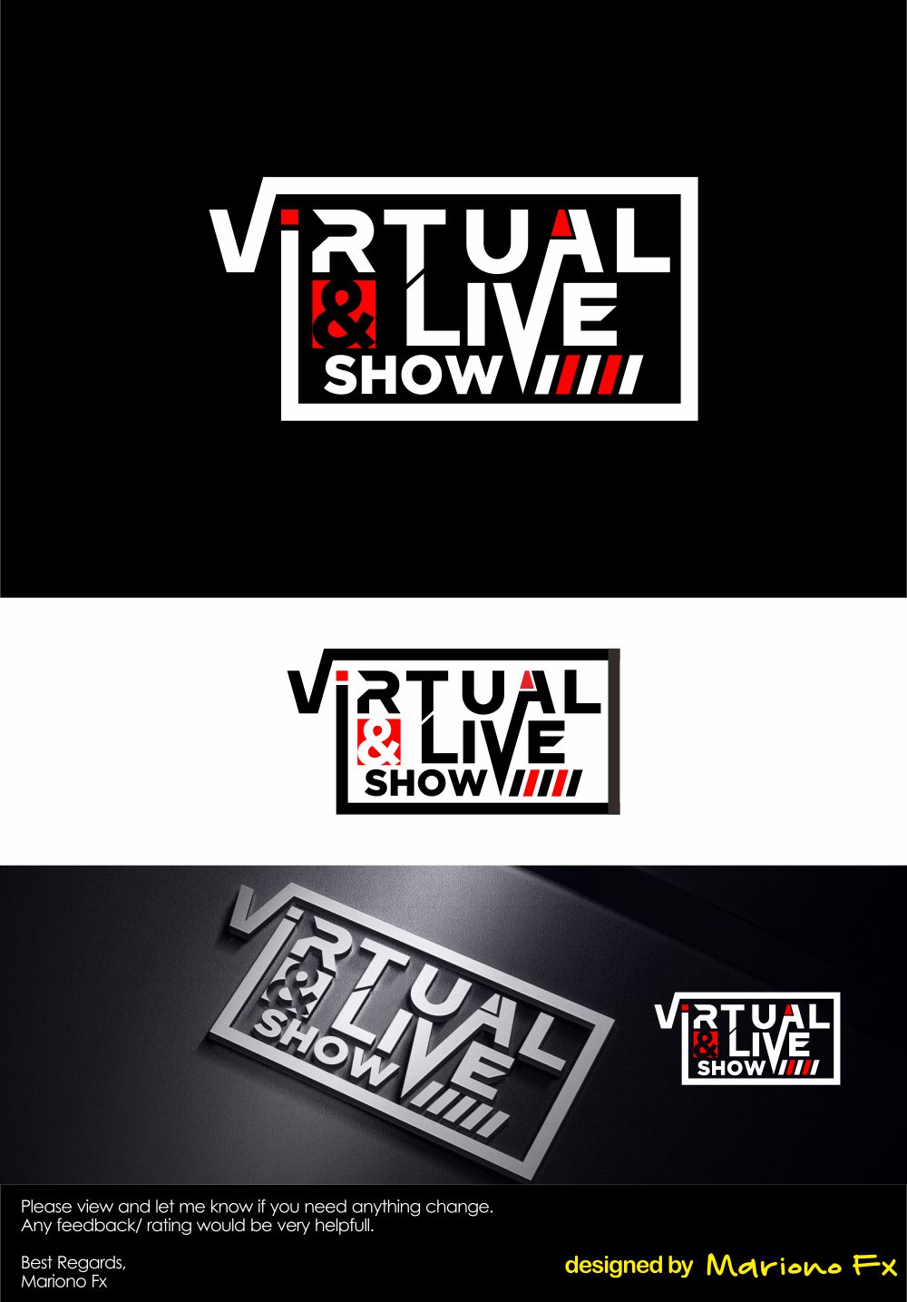 Logo Design by Mariono Fx for virtual & LIVE Show GmbH | Design #26759604