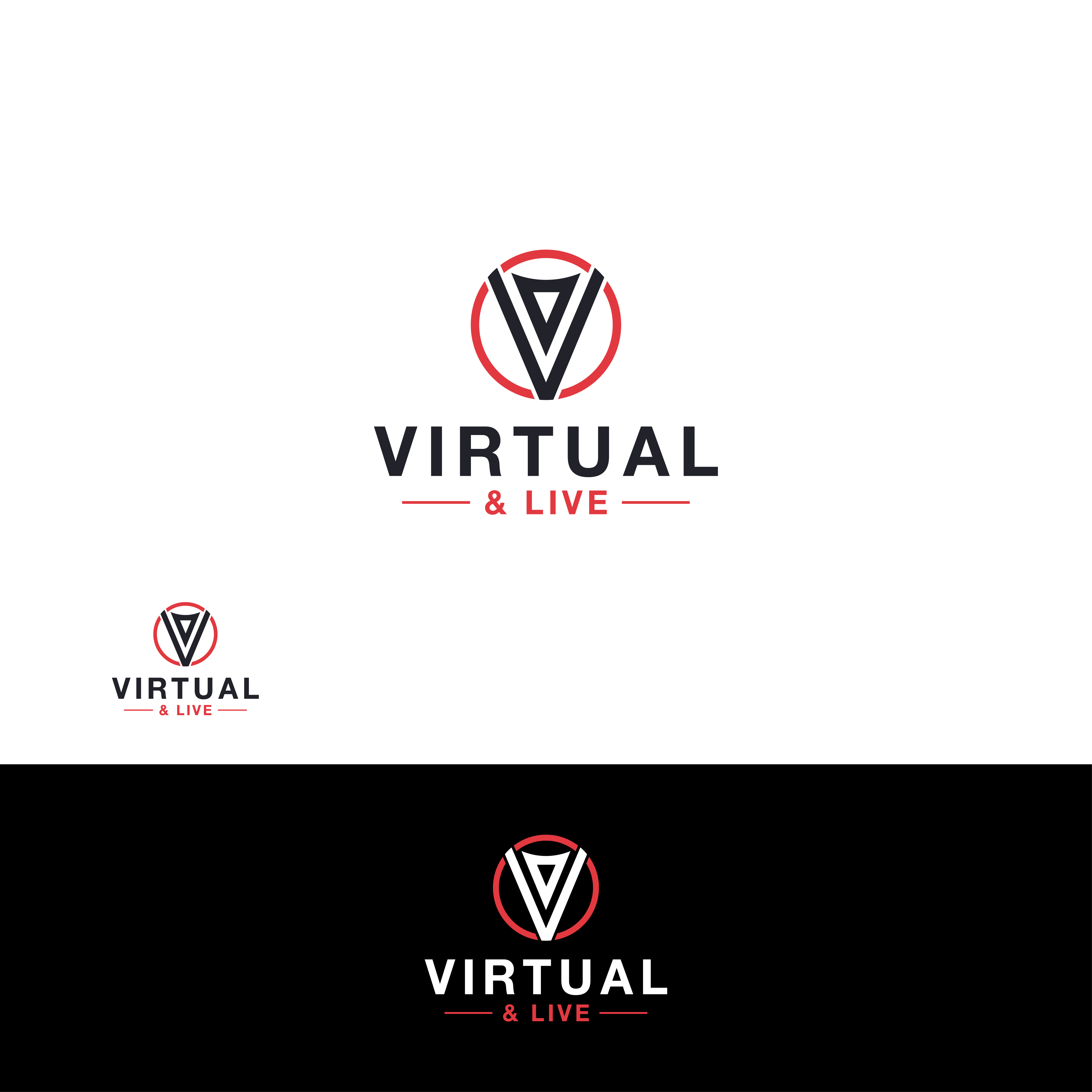 Logo Design by CrewType for virtual & LIVE Show GmbH | Design #26773851