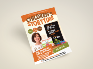Whimsical Flyer for Children's Storytime at Reach And Teach | Flyer Design by Benson M.