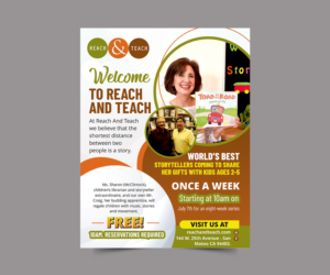 Whimsical Flyer for Children's Storytime at Reach And Teach | Flyer Design by ecorokerz