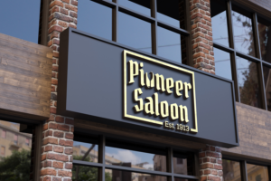 Just "Pioneer Saloon" or "Pioneer Saloon Est. 1913" or "Pioneer Saloon, Goodsprings, NV" or "Pioneer Saloon Est. 1913 Goodsprings, NV" | Logo Design by makerlogoz