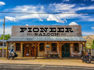 Just "Pioneer Saloon" or "Pioneer Saloon Est. 1913" or "Pioneer Saloon, Goodsprings, NV" or "Pioneer Saloon Est. 1913 Goodsprings, NV" | Logo Design by Atvento Graphics