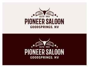Just "Pioneer Saloon" or "Pioneer Saloon Est. 1913" or "Pioneer Saloon, Goodsprings, NV" or "Pioneer Saloon Est. 1913 Goodsprings, NV" | Logo Design by wonderland