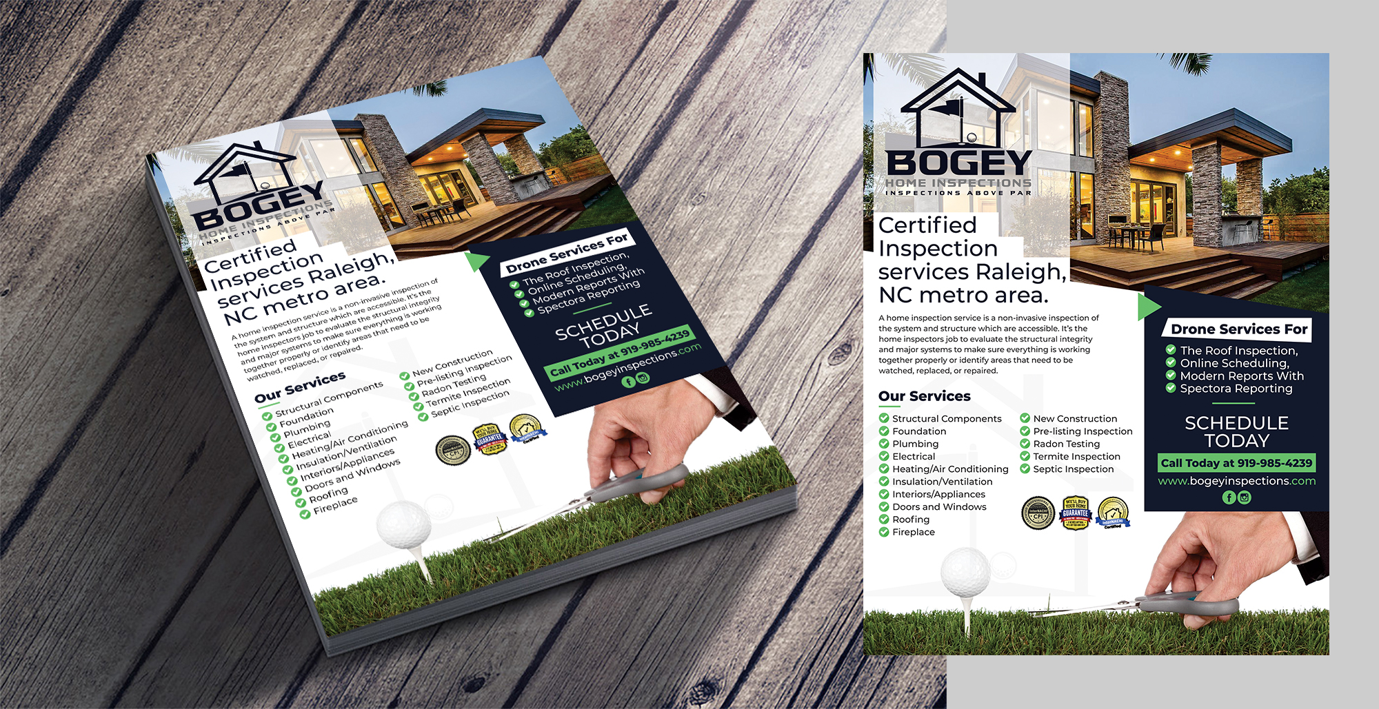 Flyer Design by Aurora:) for Bogey Home Inspections | Design #26746679