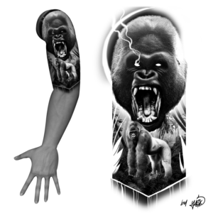 Gorilla Head tattoo  | Tattoo Design by El Yisk 2