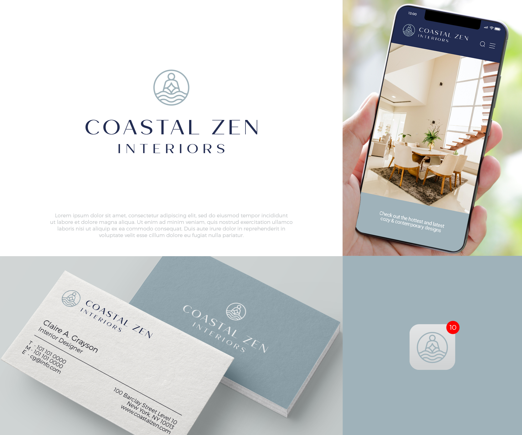 Logo Design by airborne for Coastal Zen Interiors | Design #26758718