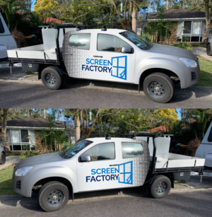 Large logo design on utility truck. | Car Wrap Design by Kira Graphics