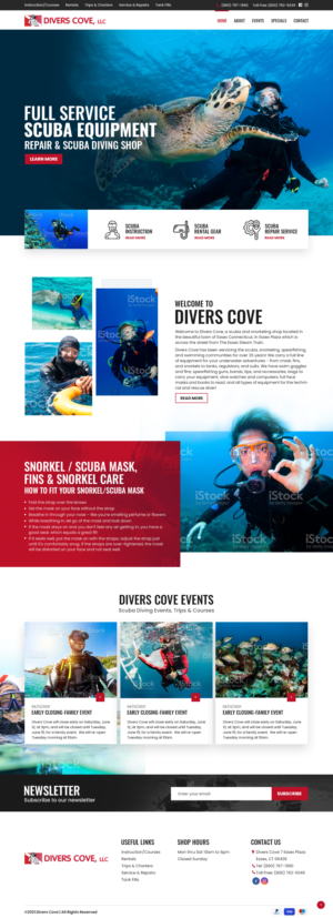 Divers Cove Website and inner template. | Web Design by nzdesigners