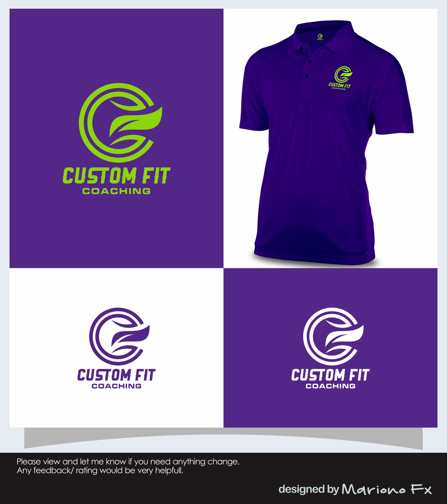 Diseño de Logo por Mariono Fx para Custom Fit Coaching | Diseño #26768106