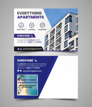 Everything Apartments podcast postcard | Design de Carte Postale par Fat Bat Man