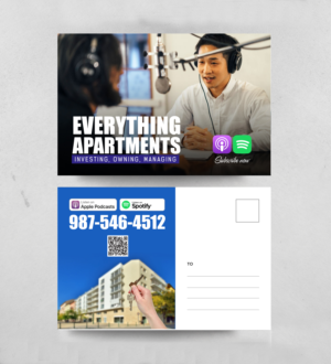 Everything Apartments podcast postcard | Design de Carte Postale par chandrayaan.creative