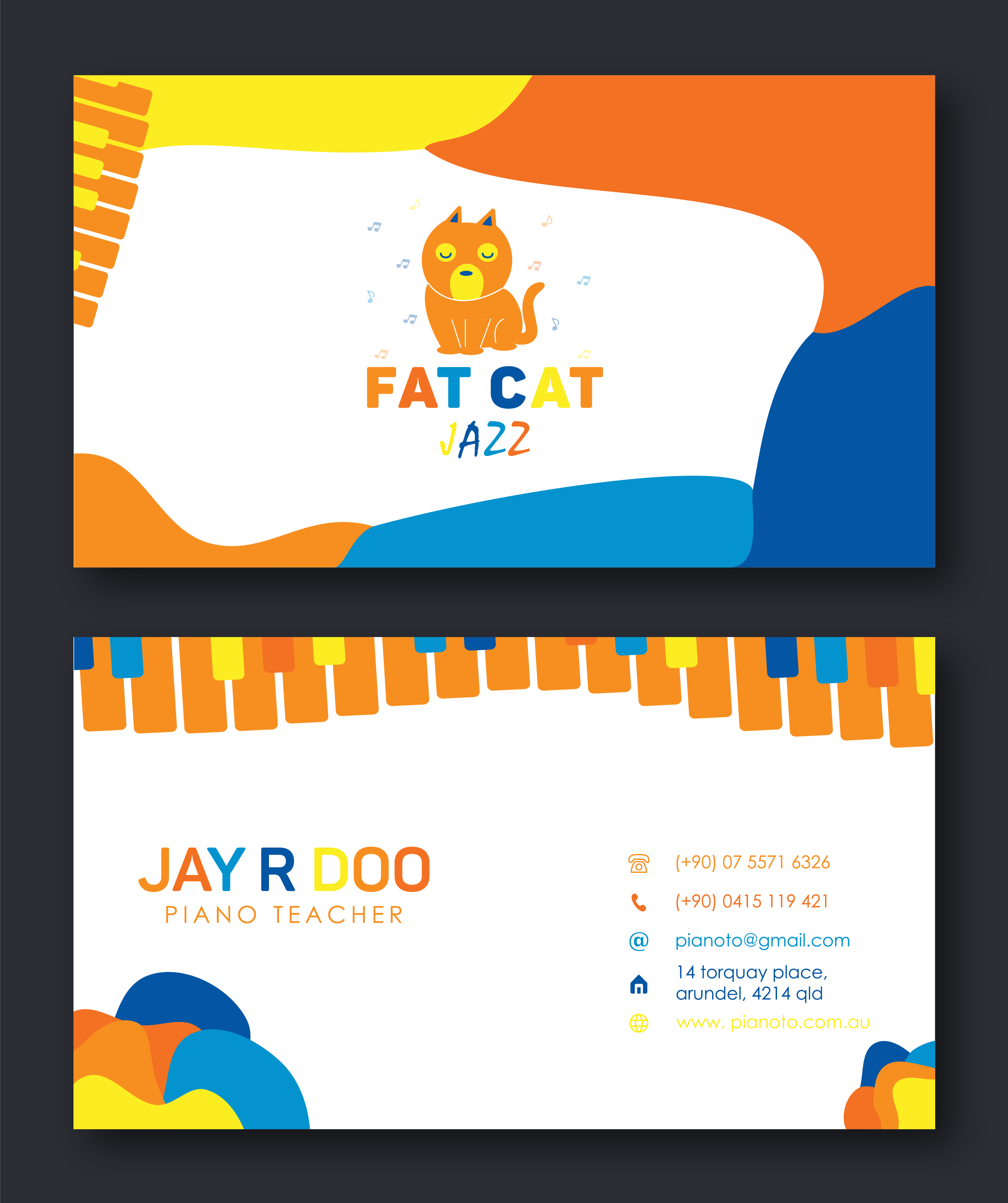 Diseño de Tarjeta de Presentación por Md Rifat Hassan para Fat Cat Jazz | Diseño #26780541