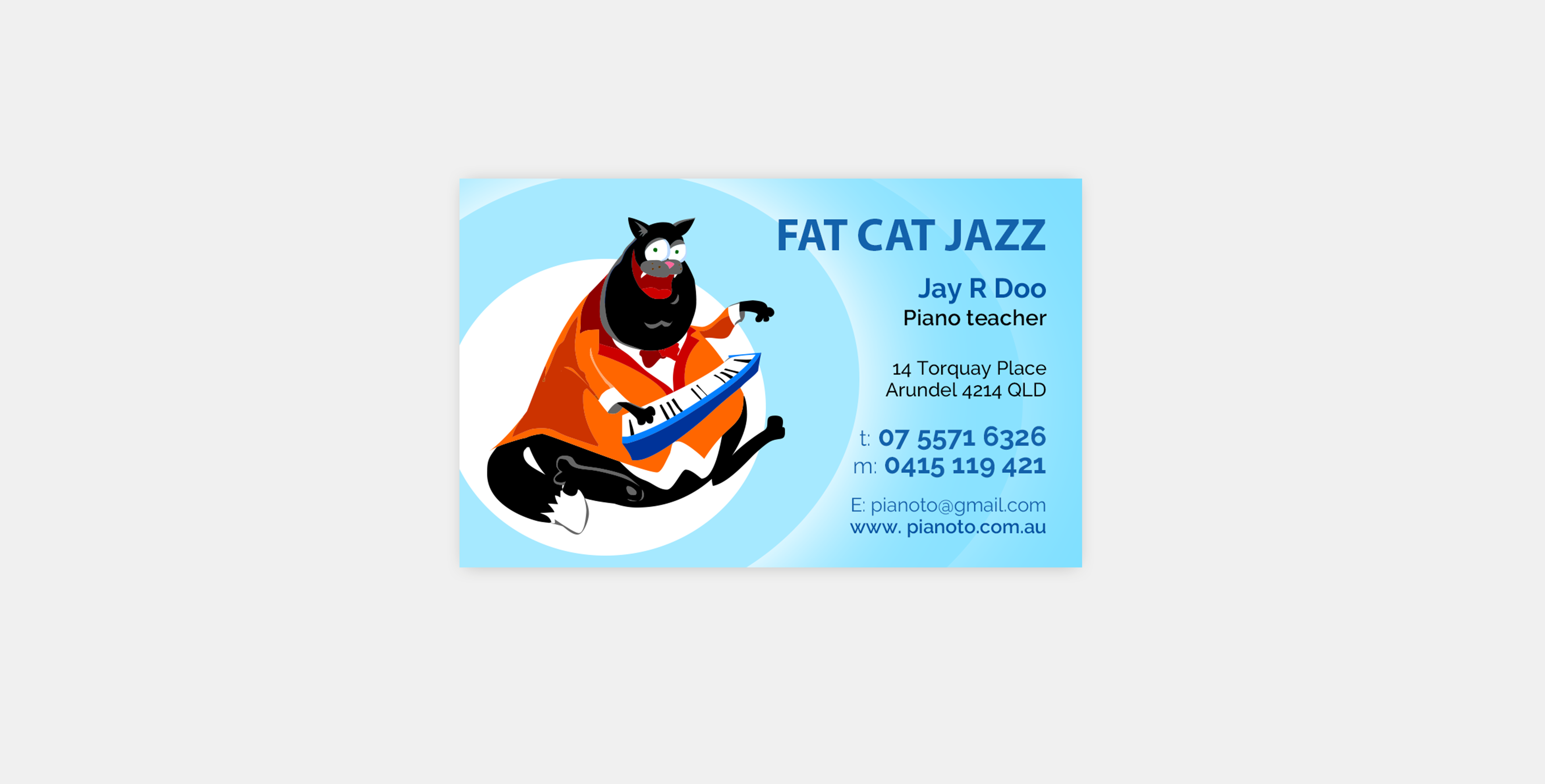Diseño de Tarjeta de Presentación por Victor_pro para Fat Cat Jazz | Diseño #26800070