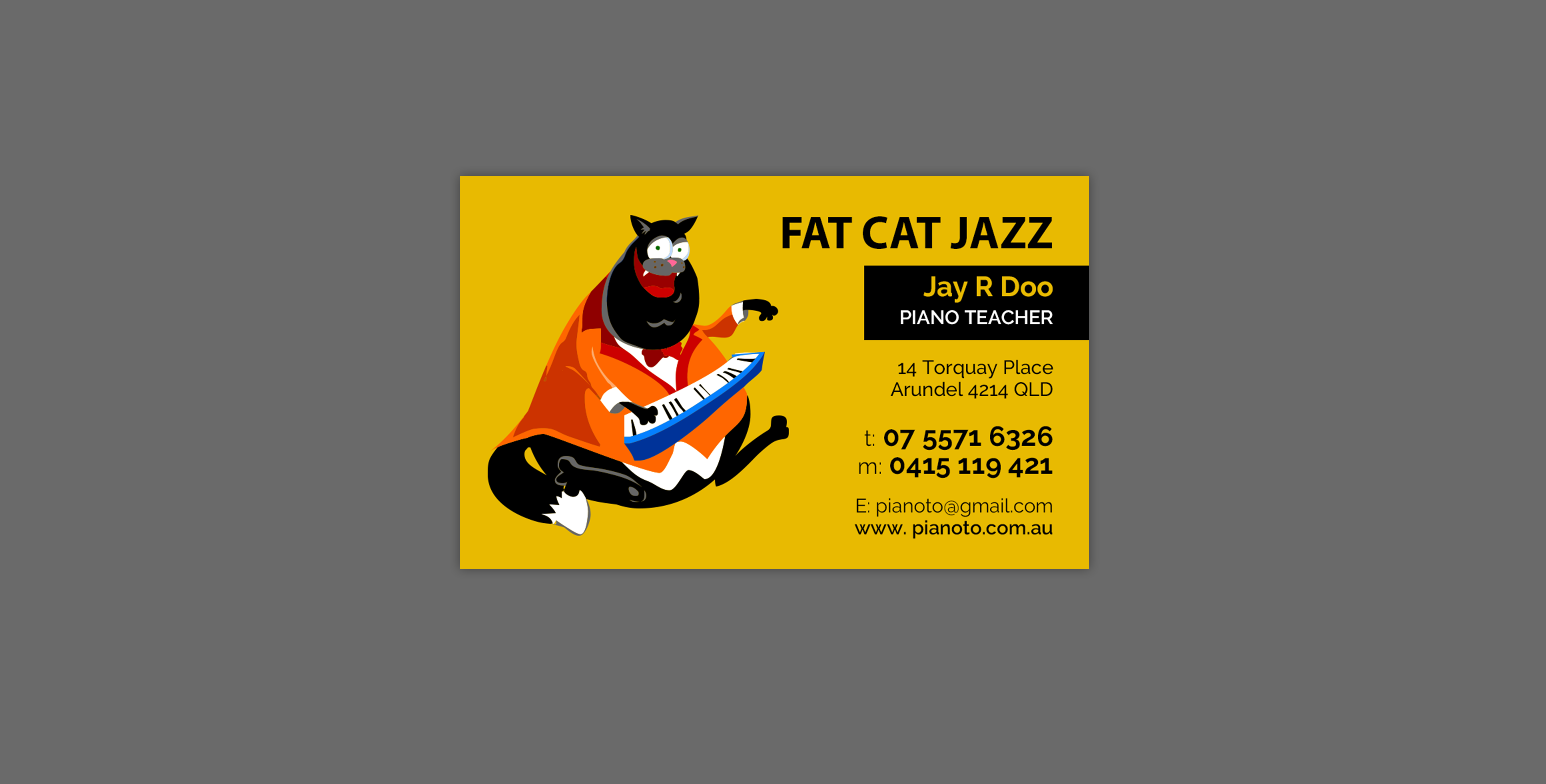 Diseño de Tarjeta de Presentación por Victor_pro para Fat Cat Jazz | Diseño #26800081