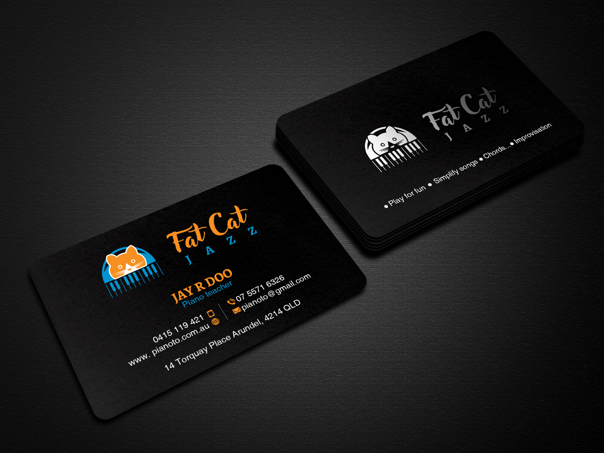 Diseño de Tarjeta de Presentación por Creations Box 2015 para Fat Cat Jazz | Diseño #26785592