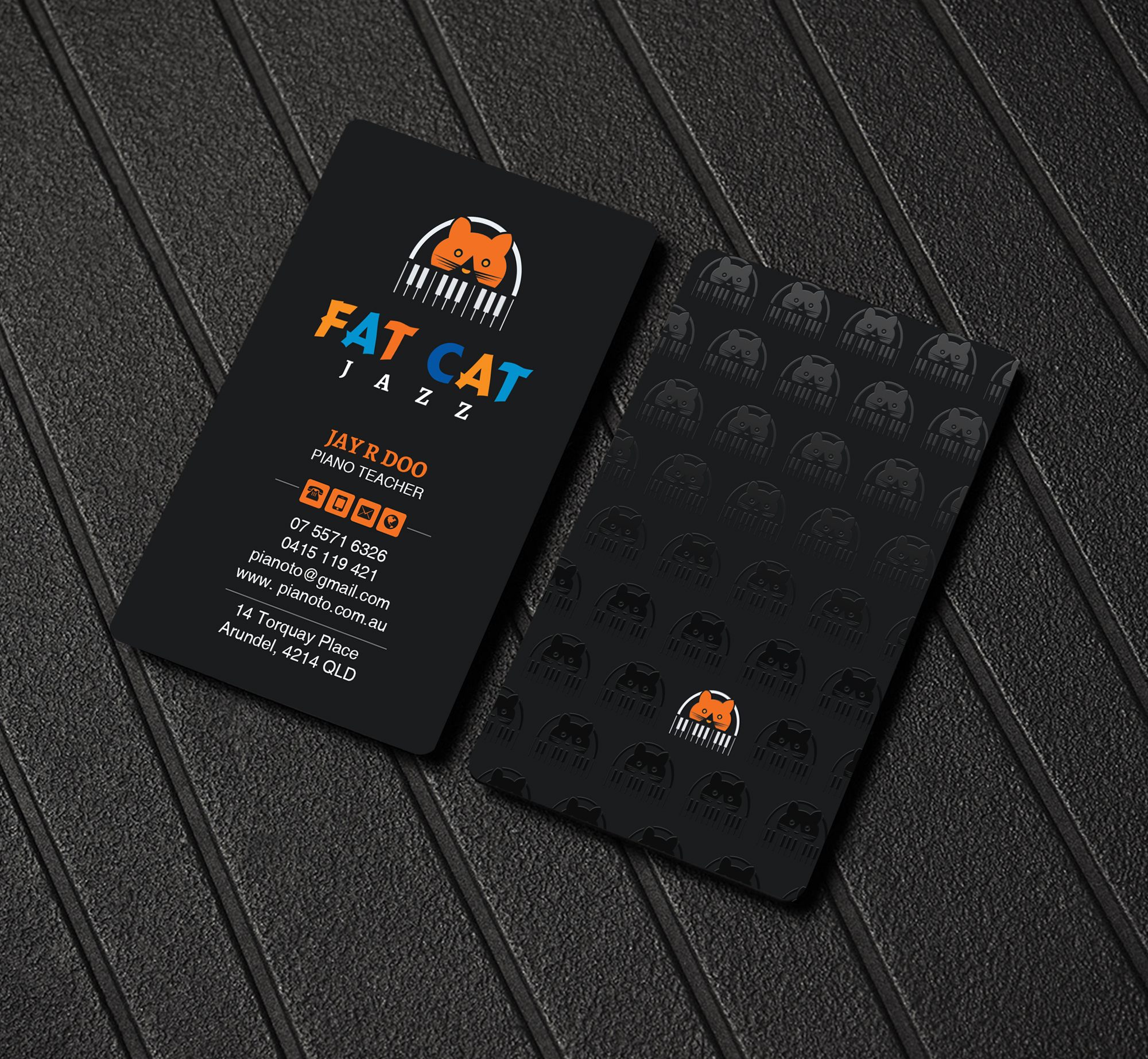 Business Card Design by Creations Box 2015 for Fat Cat Jazz | Design #26786681