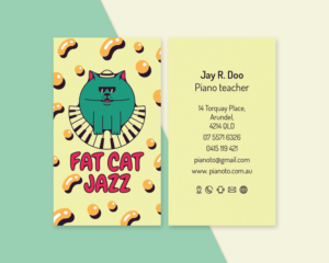 Business Card Design by nicoletaungurean 2 for Fat Cat Jazz | Design #26791311