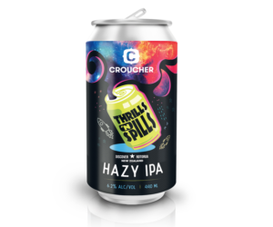 Beer can label - Thrills 'n Spills, Hazy IPA | Diseño de Etiqueta por Navisol Creatives