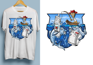 Cartoon Style Fishing Tournament T Shirt  | Design de T-shirt par SAI DESIGNS