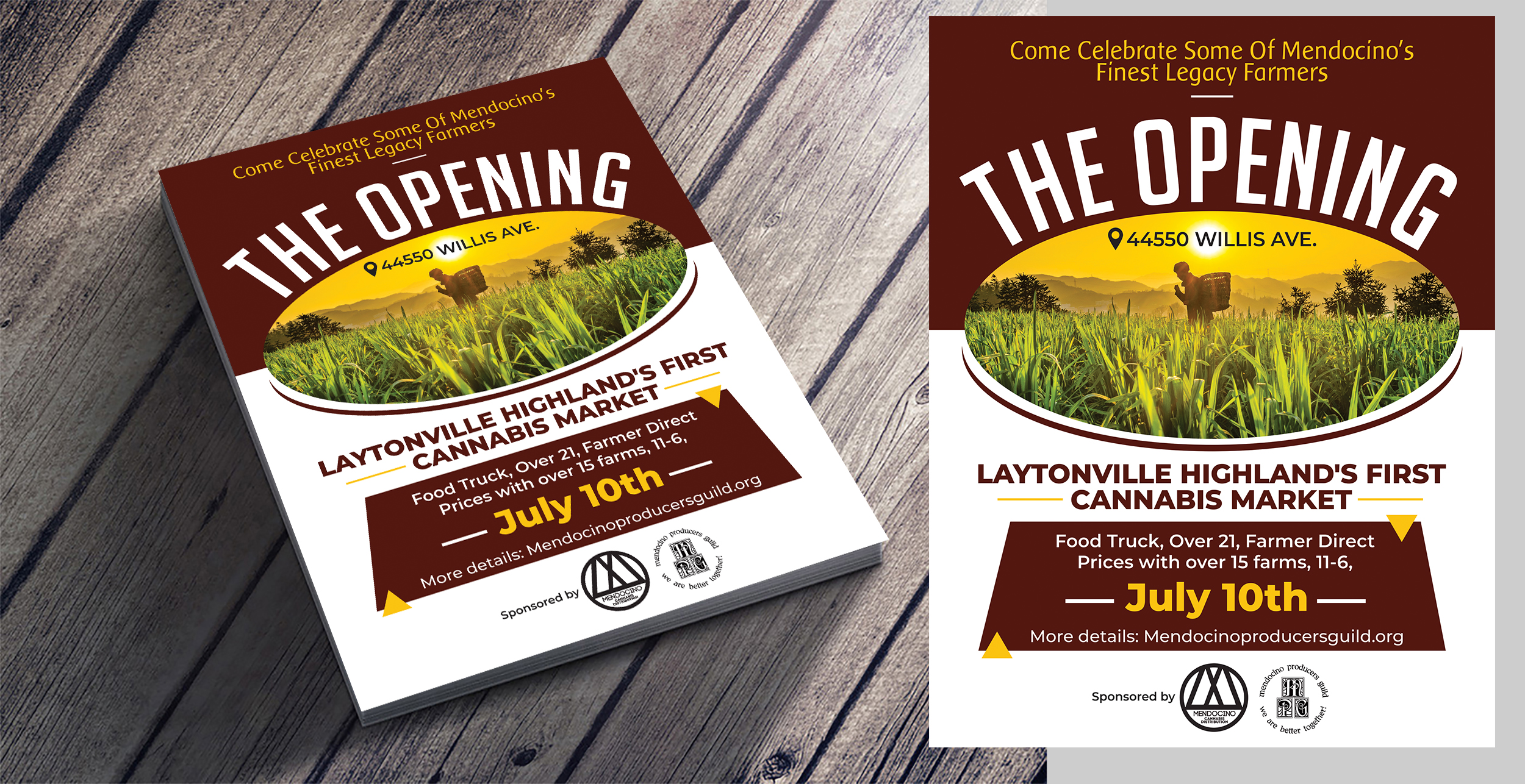 Design de Flyer par Aurora:) pour Mendocino Producers Guild | Design #26800330