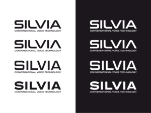SILVIA  (main wordmark)    ..... tagline.. CONVERSATIONAL VOICE TECHNOLOGY (underneath it) | Logo Design by Atvento Graphics
