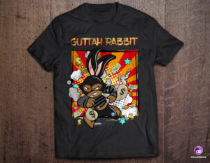 Bank robber rabbit shirt design | Design de T-shirt par FigliaPerduta