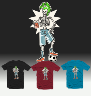 Skeleton Baller Beer and Football | Design de T-shirt par Tomi Ax
