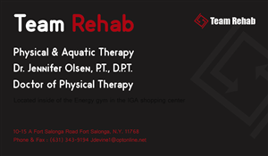 Business Card Design by yossef gamal for Team Rehab Physical Therapy, P.C. | Design: #3056987