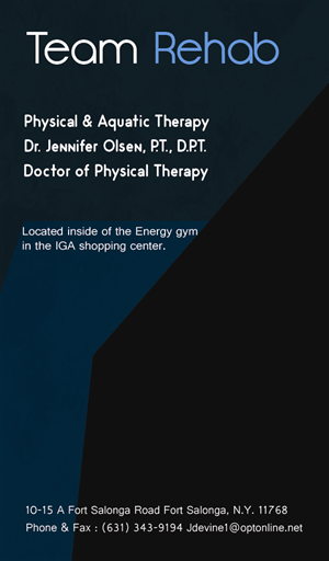 Business Card Design by yossef gamal for Team Rehab Physical Therapy, P.C. | Design: #3056999
