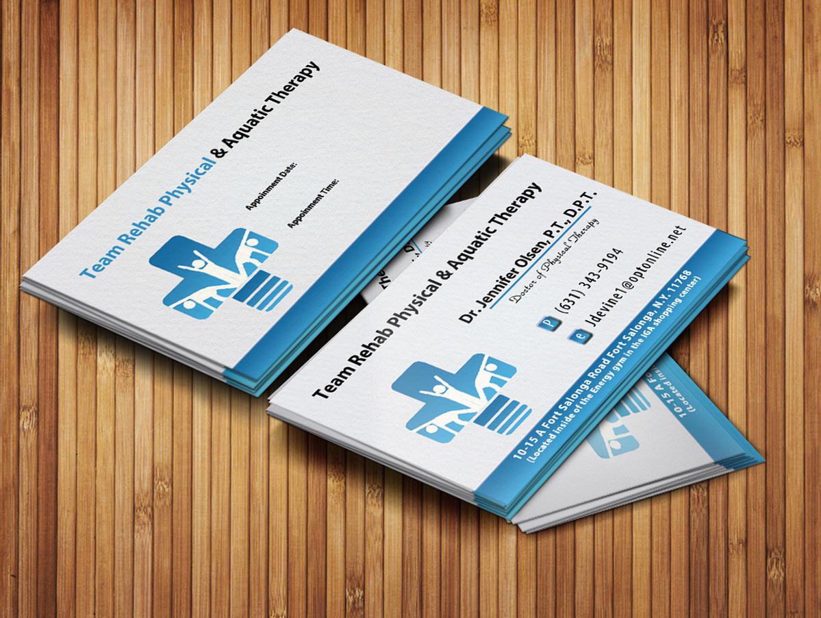 Visitenkarten-Design von Akaram Advertising für Team Rehab Physical Therapy, P.C. | Design #3078906