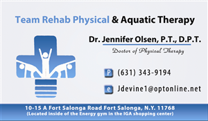 Business Card Design by Akaram Advertising for Team Rehab Physical Therapy, P.C. | Design #3079113