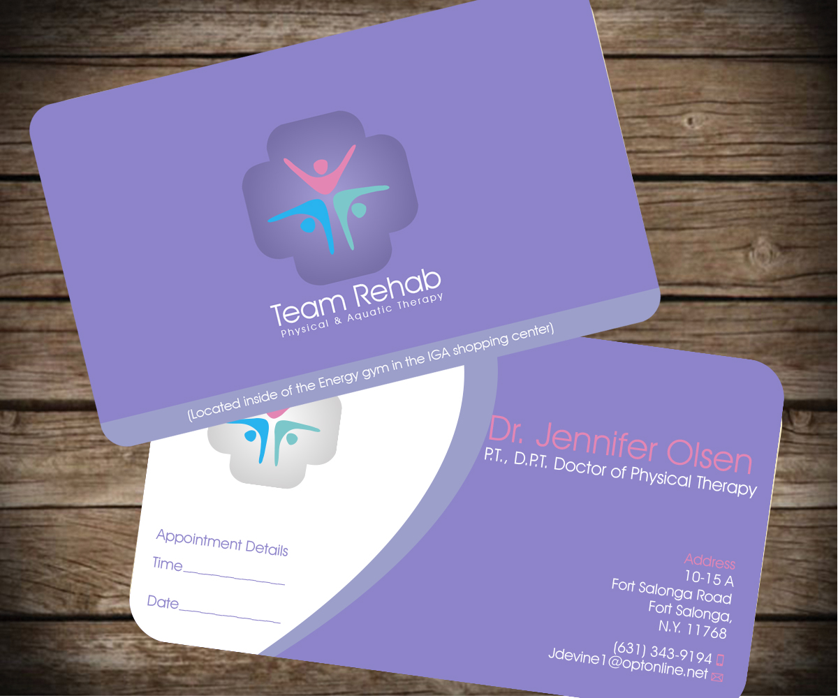 Business Card Design by Aaaron for Team Rehab Physical Therapy, P.C. | Design #3065354