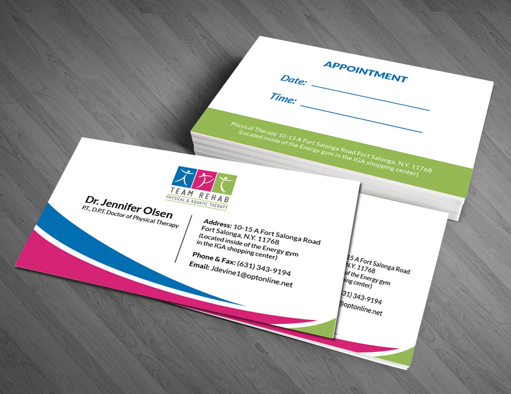 Business Card Design by  Artman for Team Rehab Physical Therapy, P.C. | Design #3062458