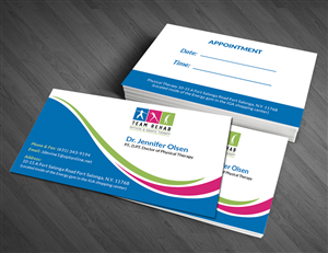 Visitenkarten-Design von  Artman für Team Rehab Physical Therapy, P.C. | Design: #3067132