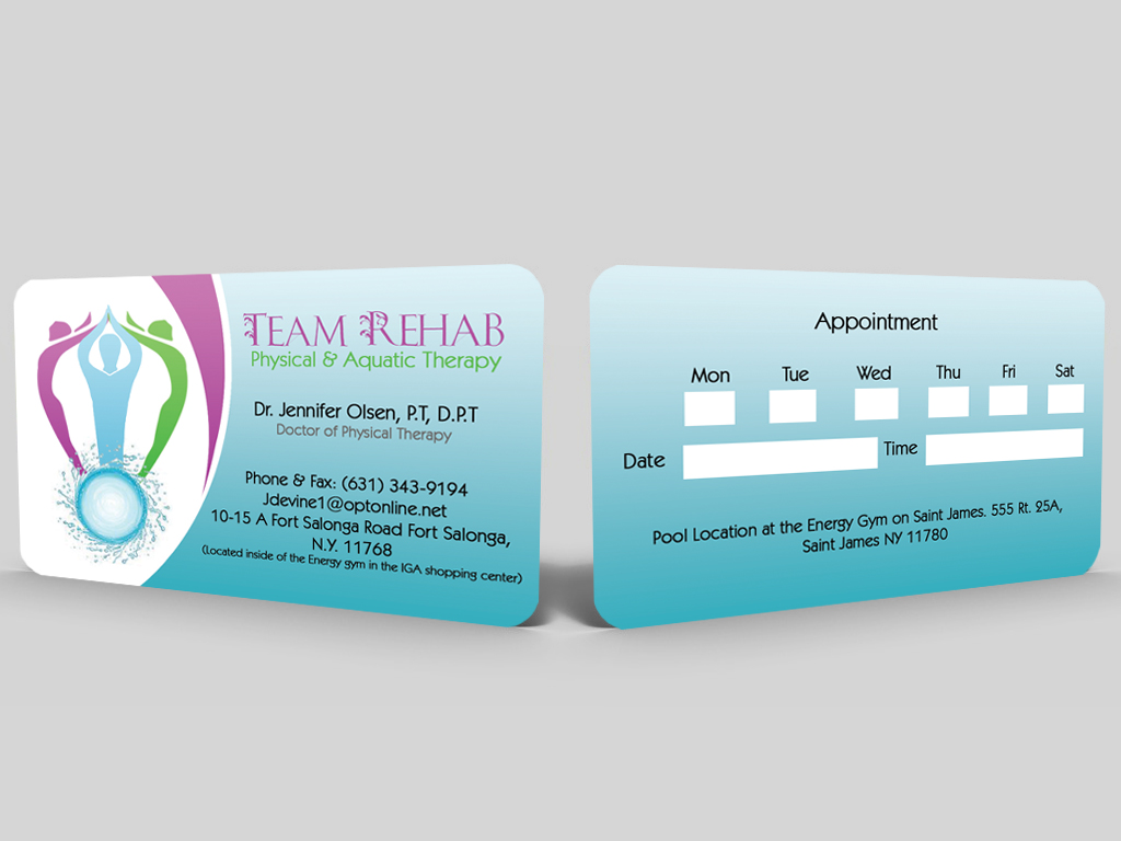 Business Card Design by Hardcore Design for Team Rehab Physical Therapy, P.C. | Design #3102039