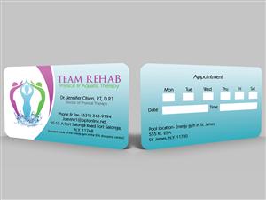 Visitenkarten-Design von Hardcore Design für Team Rehab Physical Therapy, P.C. | Design: #3105460