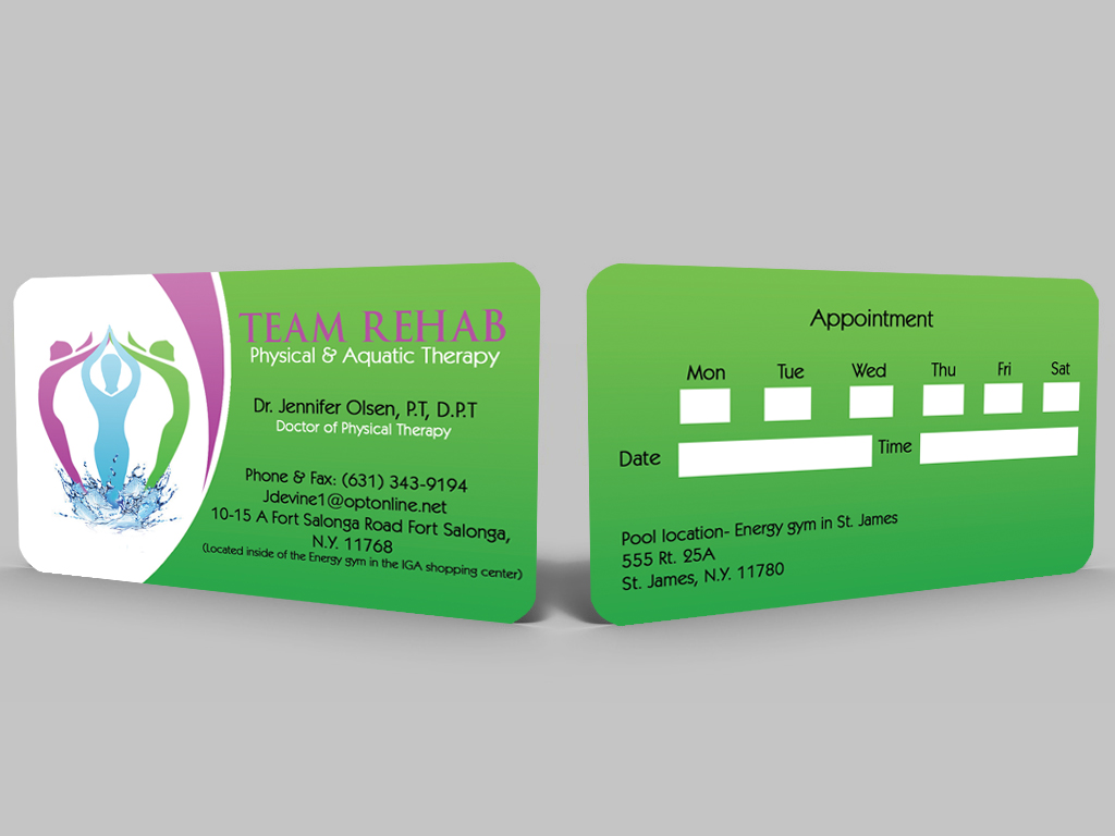 Business Card Design by Hardcore Design for Team Rehab Physical Therapy, P.C. | Design #3105511