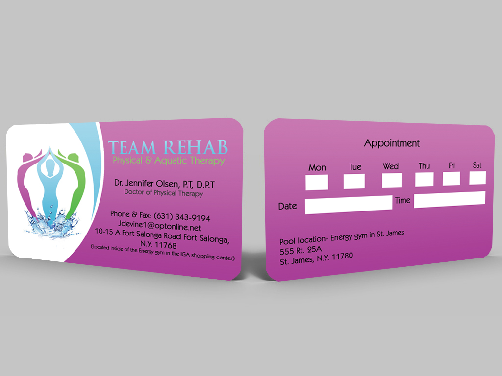 Business Card Design by Hardcore Design for Team Rehab Physical Therapy, P.C. | Design #3105514