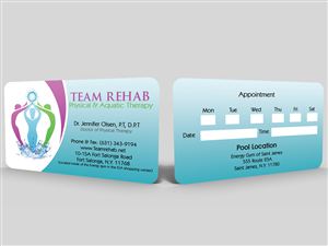 Visitenkarten-Design von Hardcore Design für Team Rehab Physical Therapy, P.C. | Design: #3107263