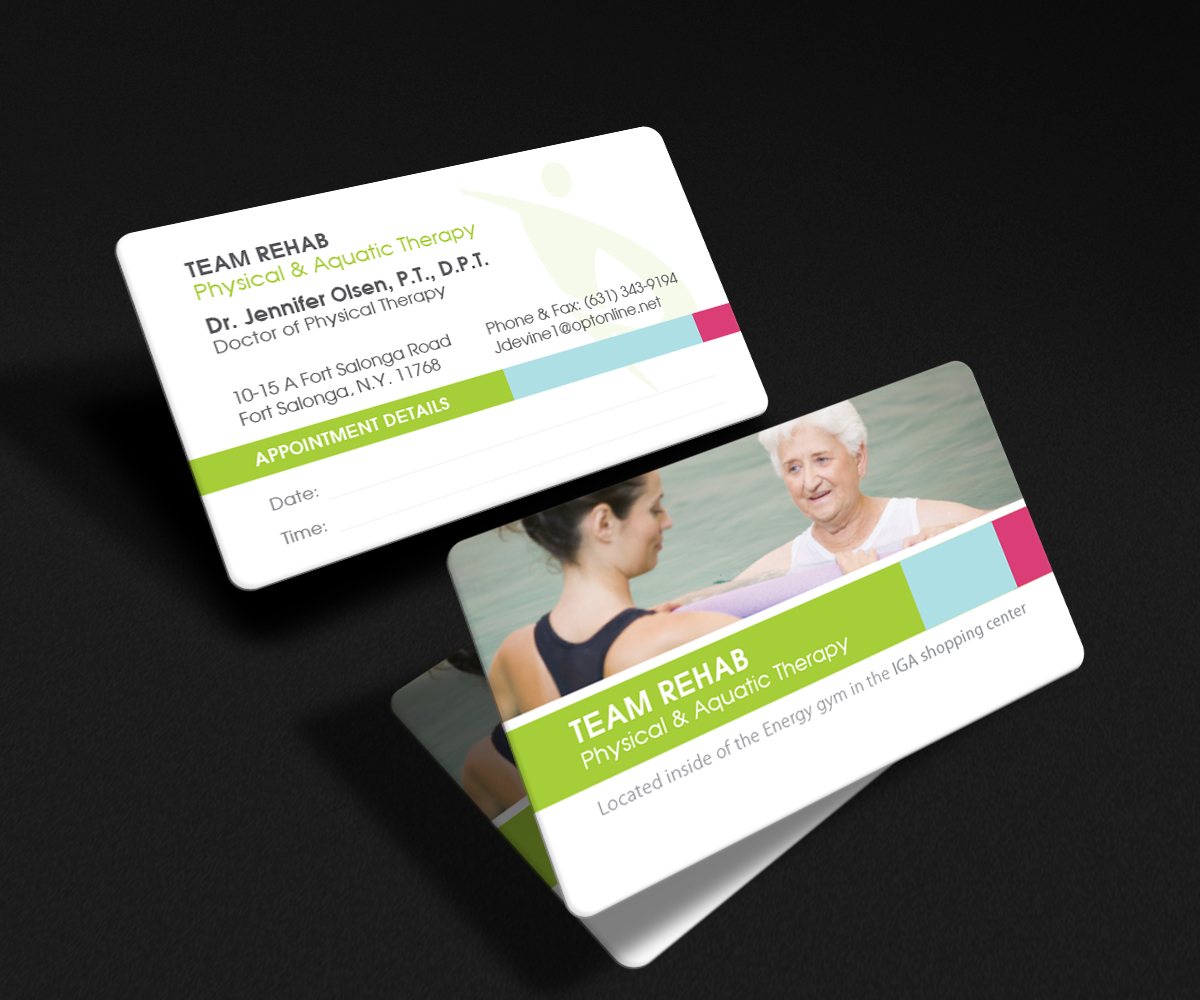 Business Card Design by Rich_LHA for Team Rehab Physical Therapy, P.C. | Design #3078336