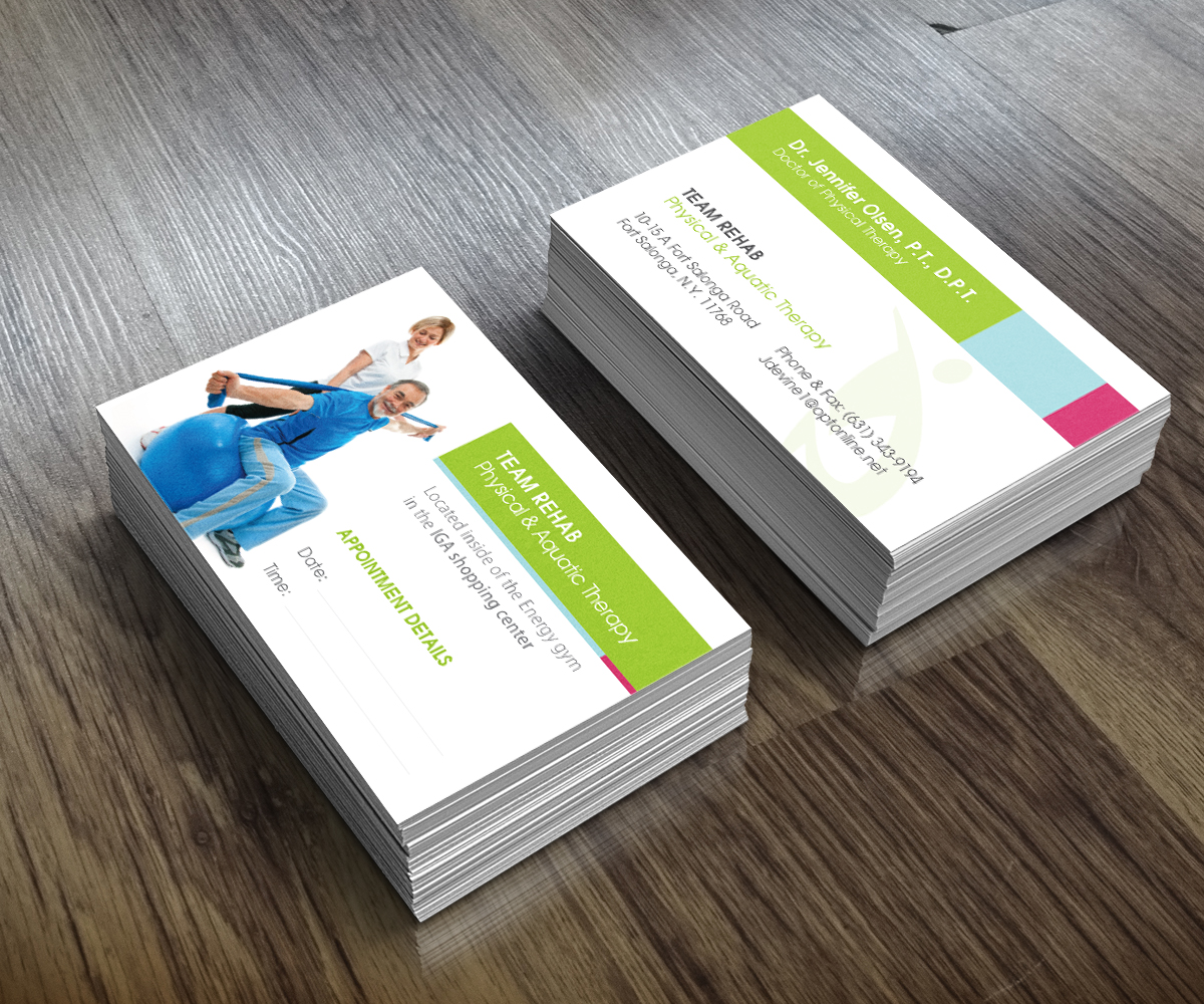 Business Card Design by Rich_LHA for Team Rehab Physical Therapy, P.C. | Design #3085184