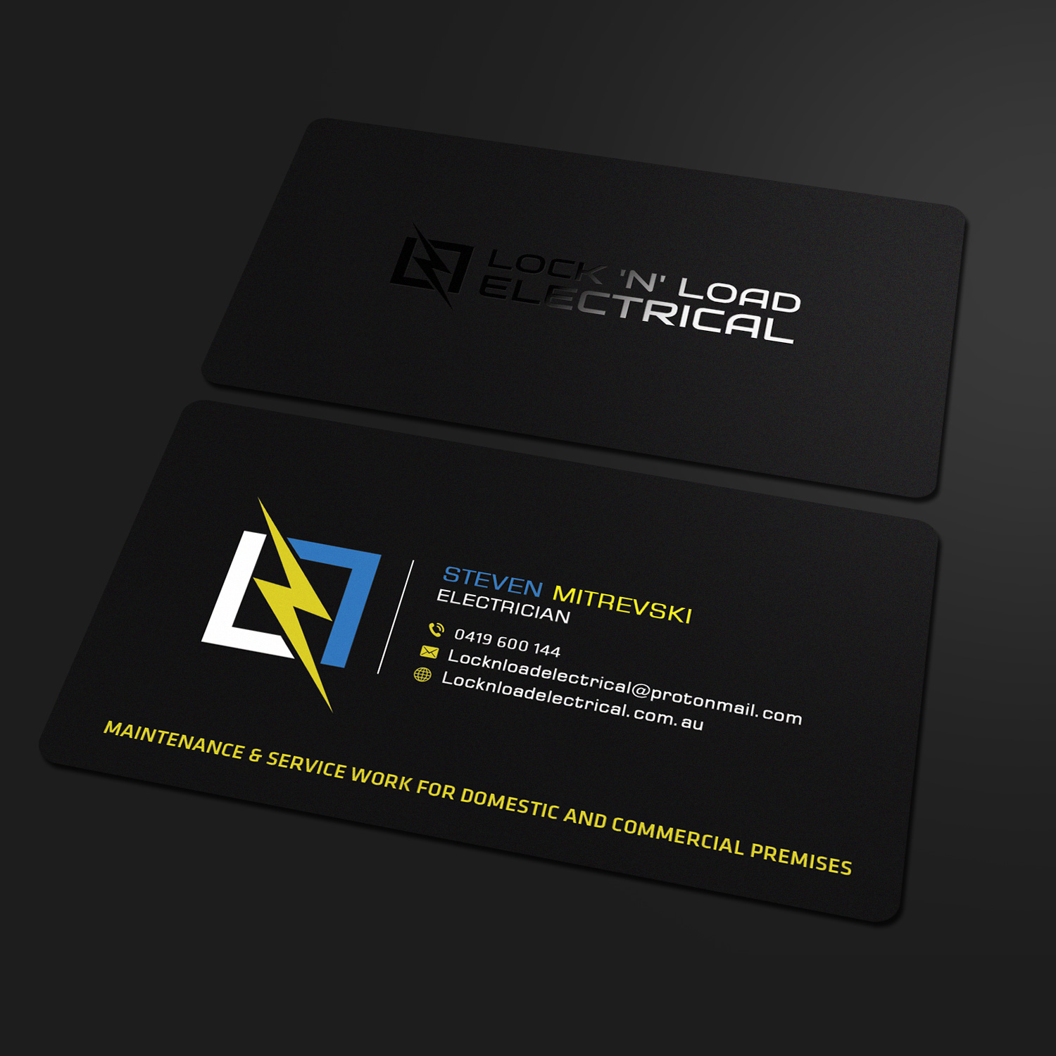 Business Card Design by Sandaruwan for Lock 'N' Load Electrical | Design #26792917