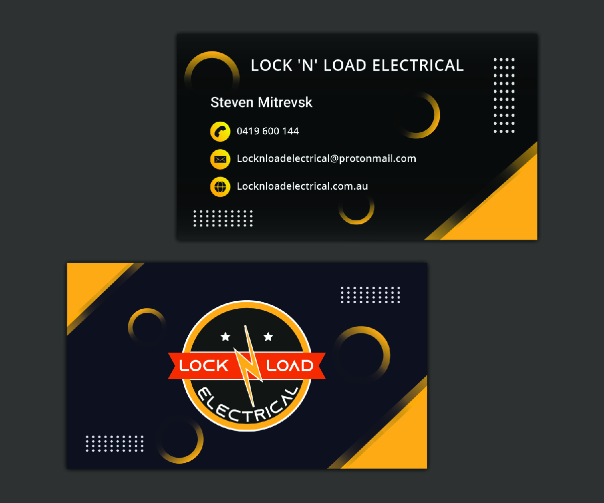 Visitenkarten-Design von Ahmed Graphics für Lock 'N' Load Electrical | Design #26825315