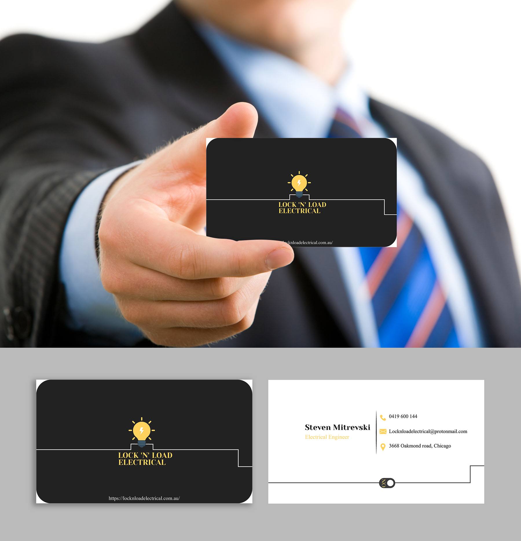 Business Card Design by Titan Solbiz for Lock 'N' Load Electrical | Design #26795692