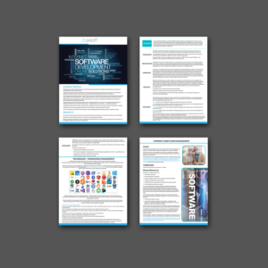 We need a corporate presentation for our software factory. | Diseño de Brochure por aspiremedia