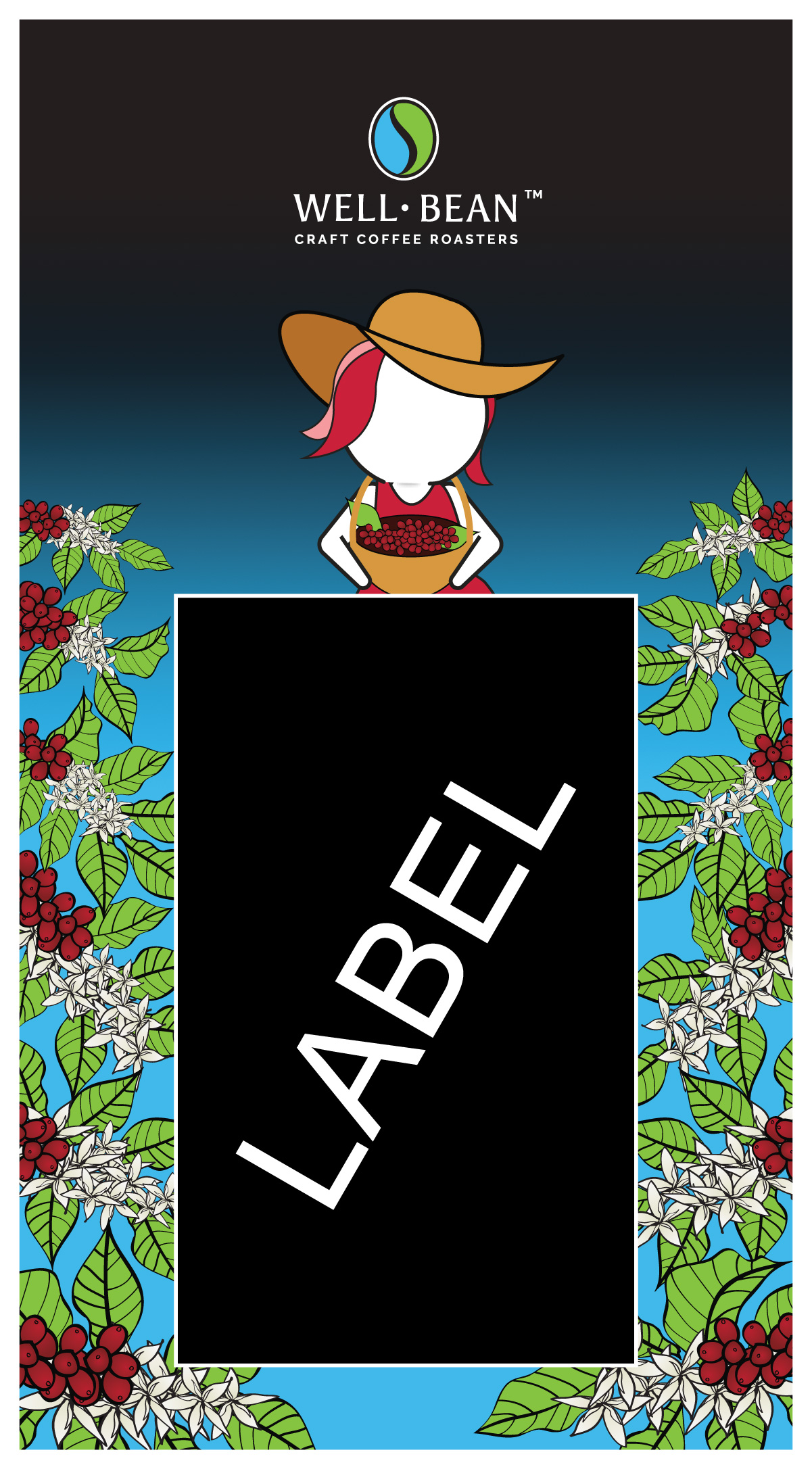 Diseño Con Ilustración por Sergio Coelho para Well-Bean Coffee Roaster | Diseño #26887636