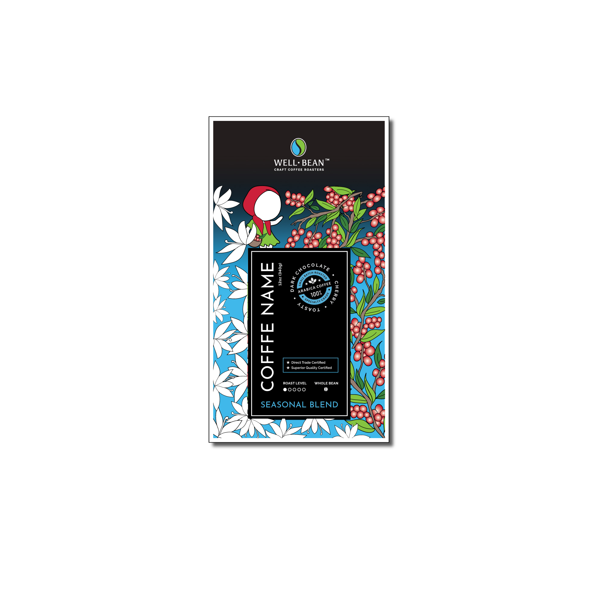 Illustration Design by wall-jamboree for Well-Bean Coffee Roaster | Design #26915236