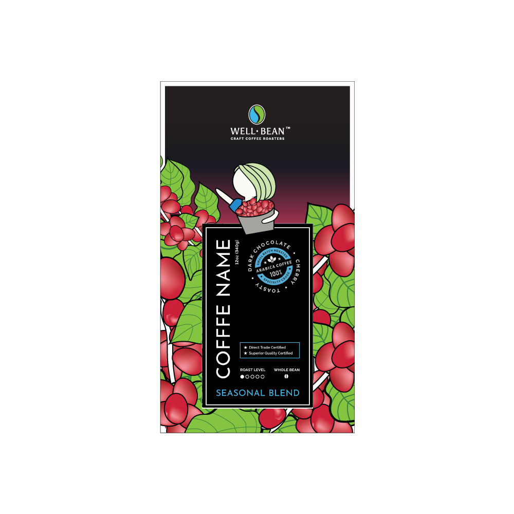 Illustration-Design von noneacid für Well-Bean Coffee Roaster | Design #26923864